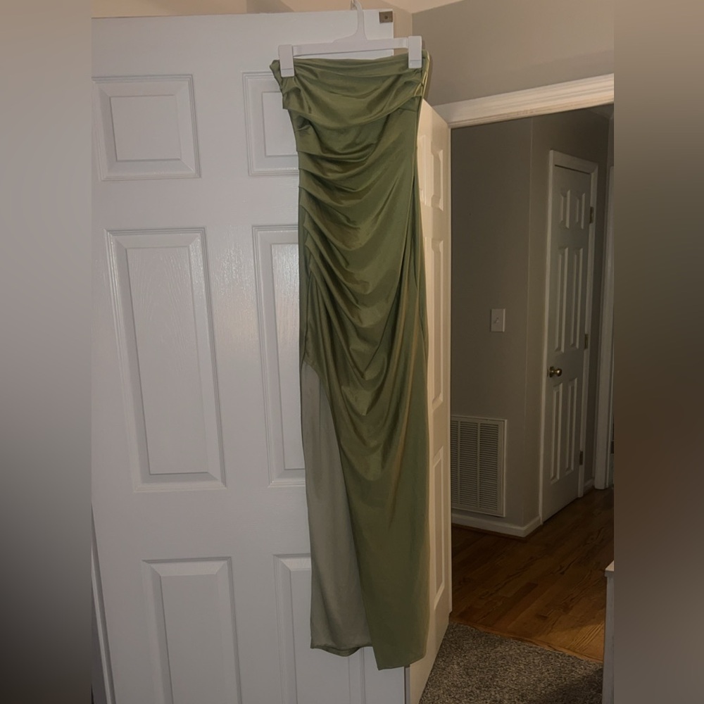 Windsor Olive Green Satin Skirt